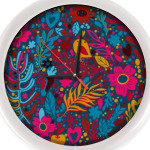 Летний цветочный узор с птицами и сердечками