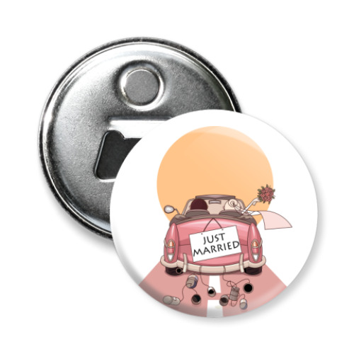 Магнит-открывашка с принтом Just Married