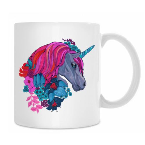 Кружка Единорог в цветах