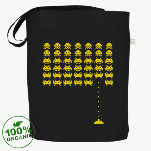 Сумка шоппер с принтом space invaders
