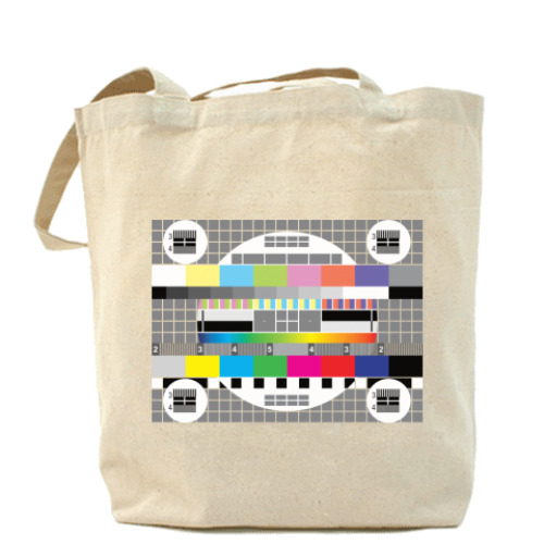 Сумка шоппер с принтом TV test