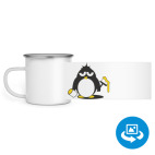 Кружка металлическая белая (круговая запечатка)