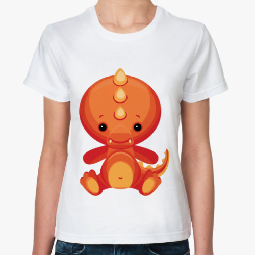 Классическая футболка с принтом Дракоша Тедди