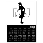 Календарь A4 2026, черный  &#039;Letters&amp;Man&#039;