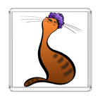 Магнит 6.5 x 6.5 см Кошка