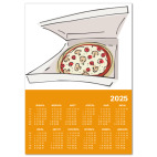 Календарь A4 2026, оранжевый Доставка пиццы