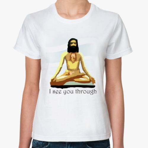 Классическая футболка с принтом Непоколебимый йог