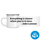 Кружка металлическая белая (круговая запечатка)