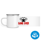 Кружка металлическая белая (круговая запечатка)