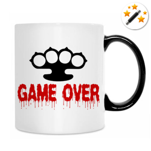 Кружка-хамелеон с принтом Game over