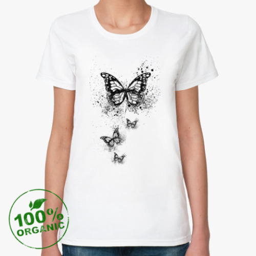 Женская футболка из органик-хлопка Бабочки