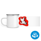 Кружка металлическая белая (круговая запечатка)