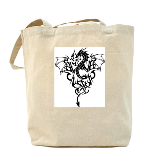 Сумка шоппер с принтом Дракон