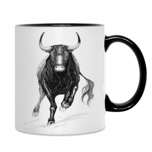 Кружка с принтом Бык. Телец. Taurus.