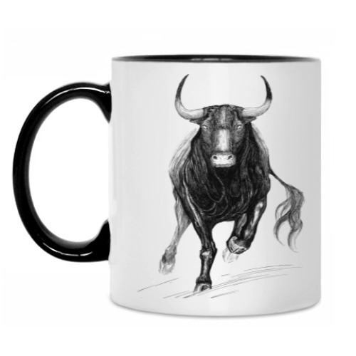Кружка с принтом Бык. Телец. Taurus.