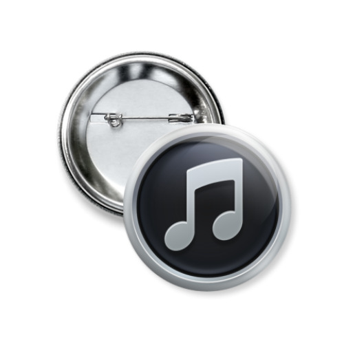 Значок 37мм с принтом музыка