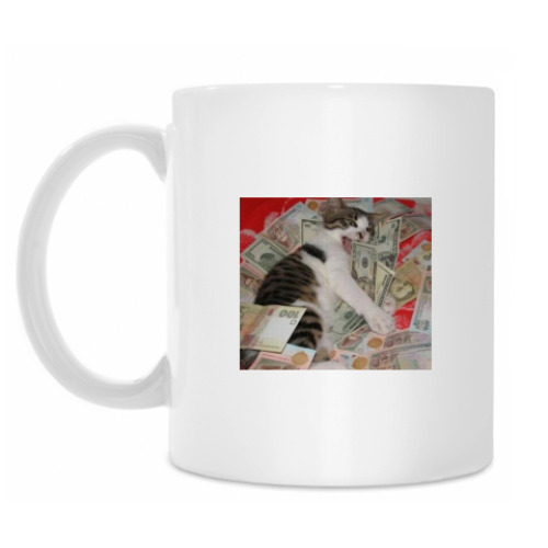 Кружка с принтом Богатый кот