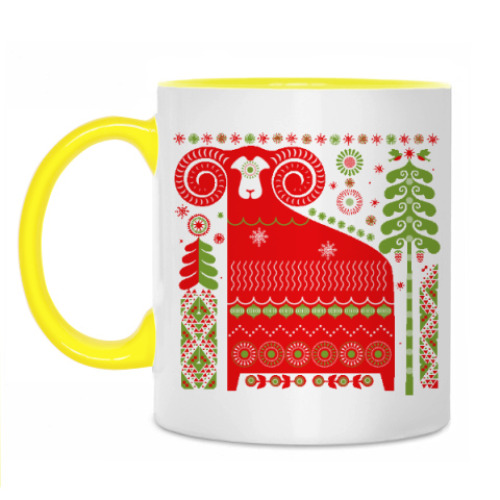 Кружка с принтом Новогодняя овца