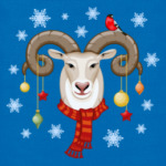 Новогодняя с символом 2015 овцой бараном