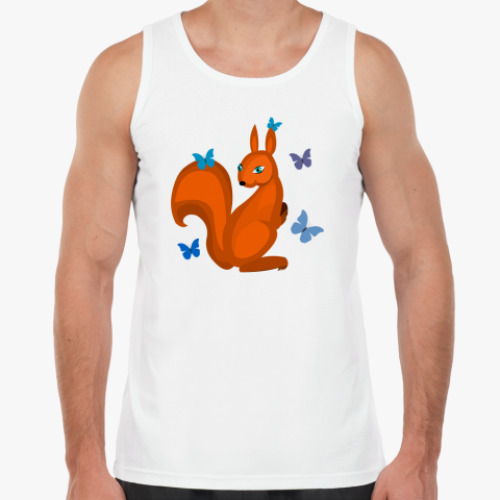Майка с принтом Белка и бабочки