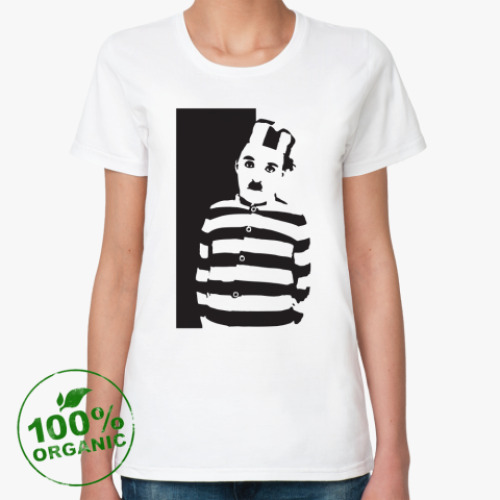 Женская футболка из органик-хлопка с принтом Чарли Чаплин