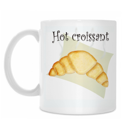 Кружка с принтом Горячий круассан