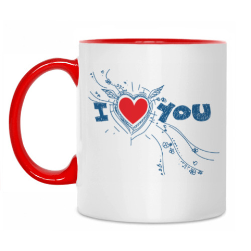 Кружка с принтом I LOVE YOU
