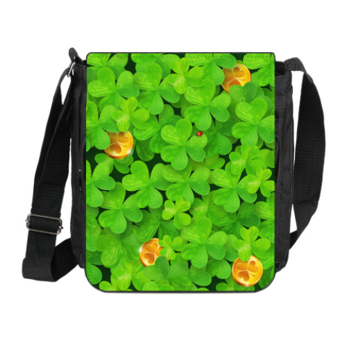 Сумка на плечо (мини-планшет) с принтом Волшебный клевер