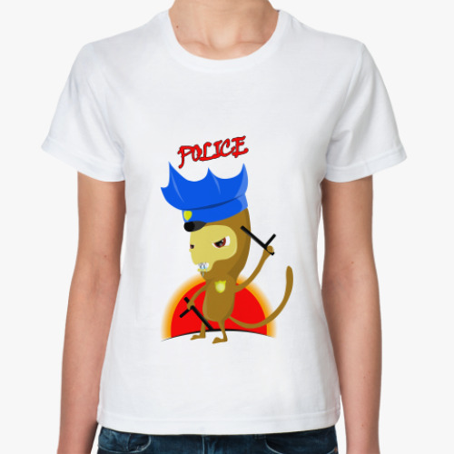 Классическая футболка с принтом полиция