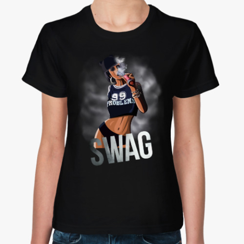 Женская футболка с принтом SWAG