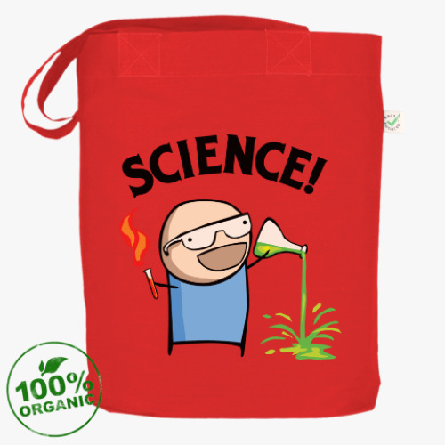 Сумка шоппер с принтом Science! Ботан