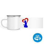 Кружка металлическая белая (круговая запечатка)