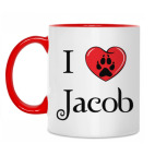 Двухцветная кружка I love Jacob