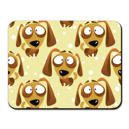 Коврик для мыши с принтом Смешные собачки