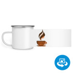 Кружка металлическая белая (круговая запечатка)