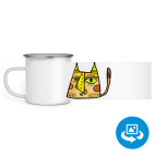 Кружка металлическая белая (круговая запечатка)