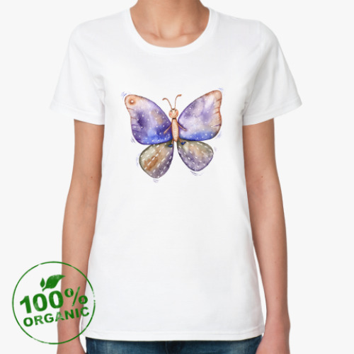 Женская футболка из органик-хлопка Смешная бабочка