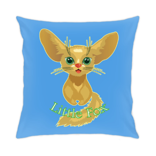 Подушка с принтом Милая лиса рисунок