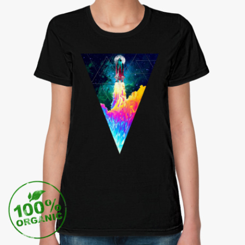 Женская футболка из органик-хлопка Запуск космического корабля