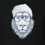 Крутой лев хипстер