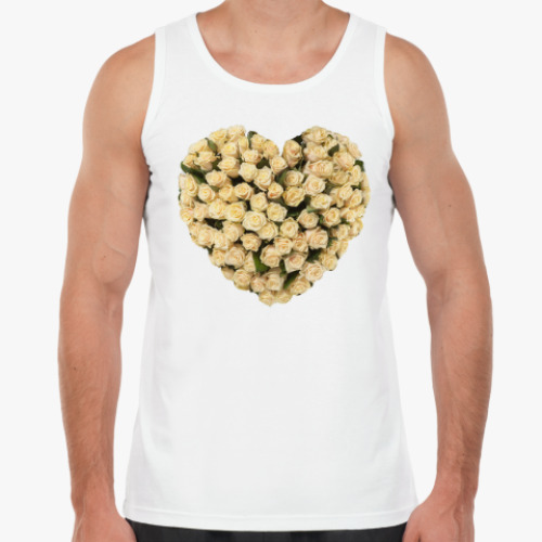 Майка с принтом Сердце из роз