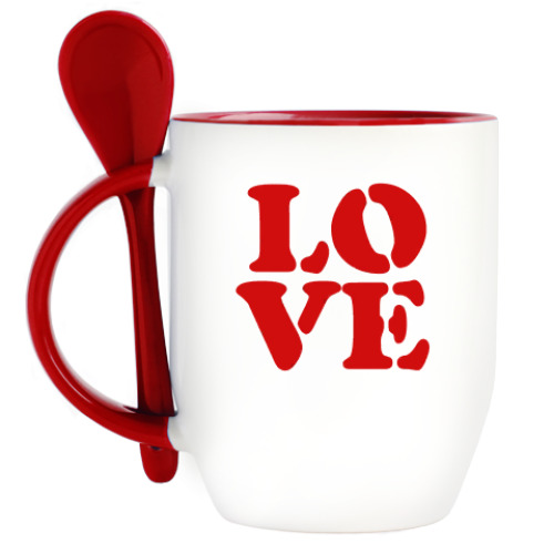 Кружка с ложкой Love