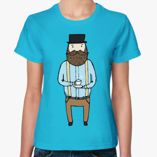 Женская футболка Джентльмен с чашечкой чая