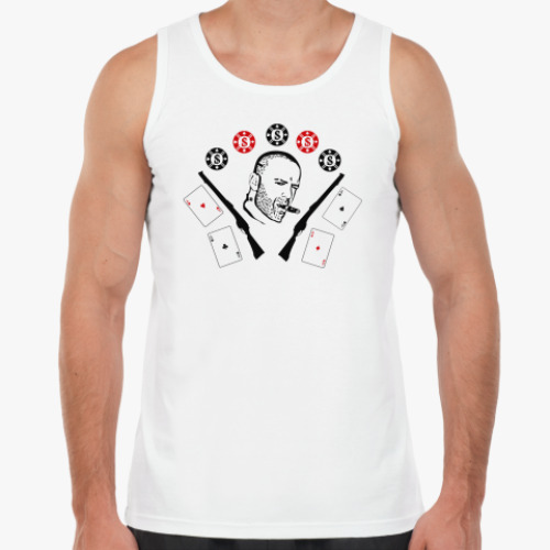 Майка с принтом card & two bullet