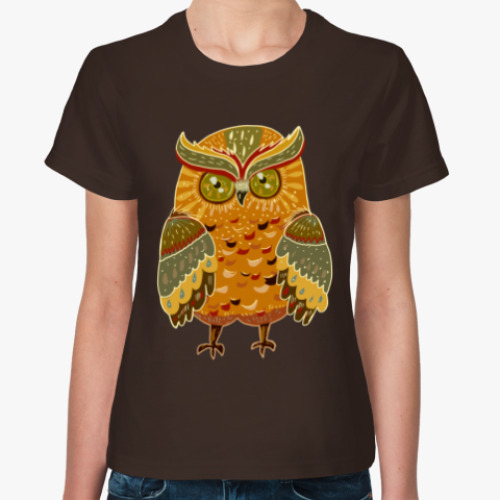 Женская футболка Яркая сова