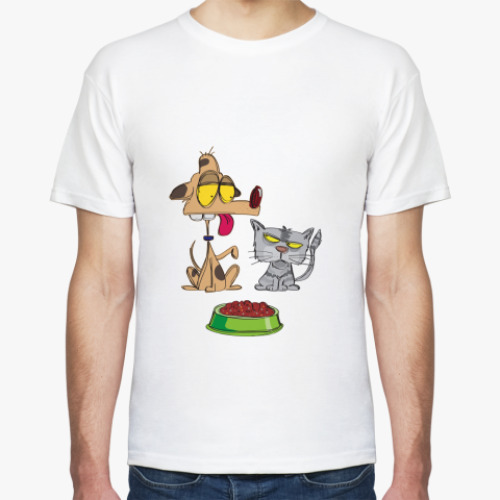 Футболка с принтом  'Кошка&Собака'