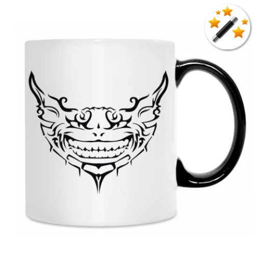 Кружка-хамелеон с принтом Чеширский кот