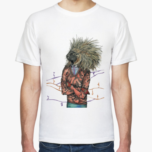 Футболка с принтом 'Дикобраз'