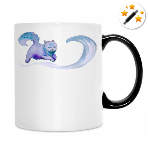 Кружка-хамелеон с принтом "Кошка"