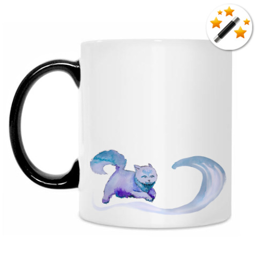 Кружка-хамелеон с принтом "Кошка"